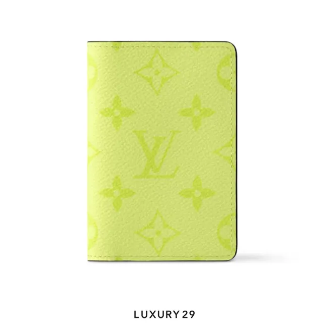 Louis Vuitton LV Pocket Organizer Monogram coated canvas and Taiga cowhide leather Lemon Yellow