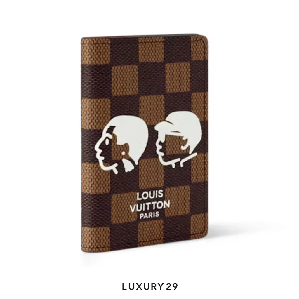 Louis Vuitton LV Pocket Organizer Wallet Damier Phriendship Canvas Brown(Small, Brown)