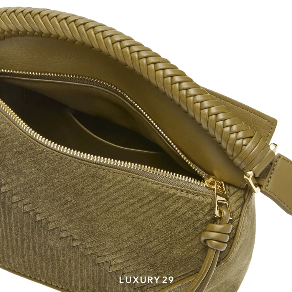 Loewe Small Puzzle Bag in Suede Autumn Green(Small, Green)