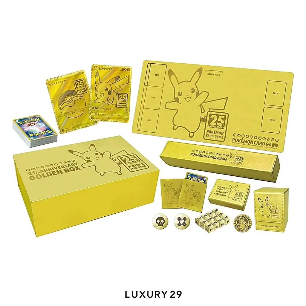 Pokemon TCG Sword & Shield 25th Anniversary Collection Golden Box(Large, Gold)