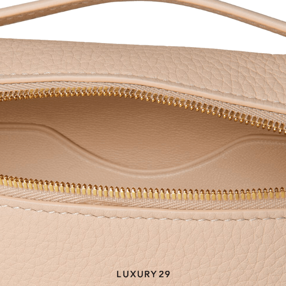 Loro Piana Extra Pocket Mini Pouch Grained Calfskin Creamed Honey/sun Gold(Small, Neutrals)