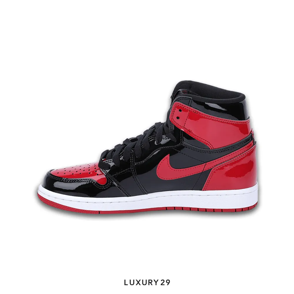 Nike Jordan 1 Retro High OG Patent Bred(40, Red)