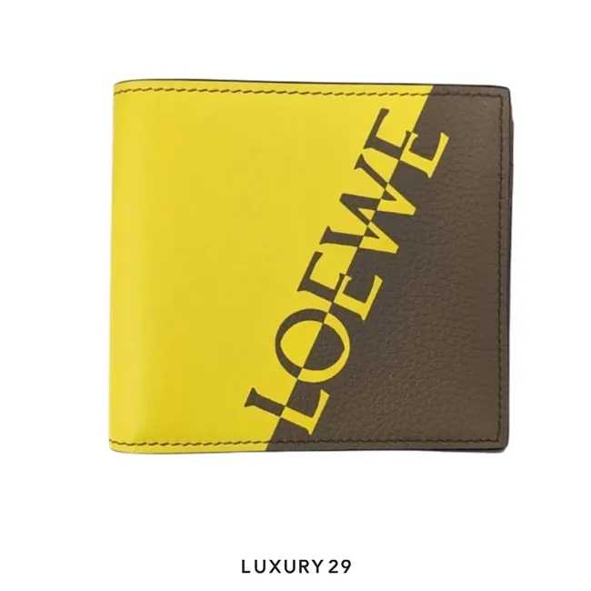 LOEWE Signature bi-fold wallet Yellow Brown