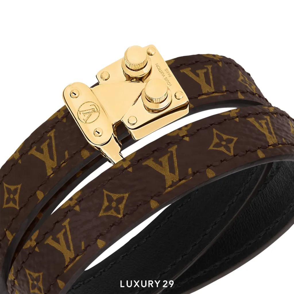 Louis Vuitton LV S-Lock Double Tour Bracelet(Small, Brown)