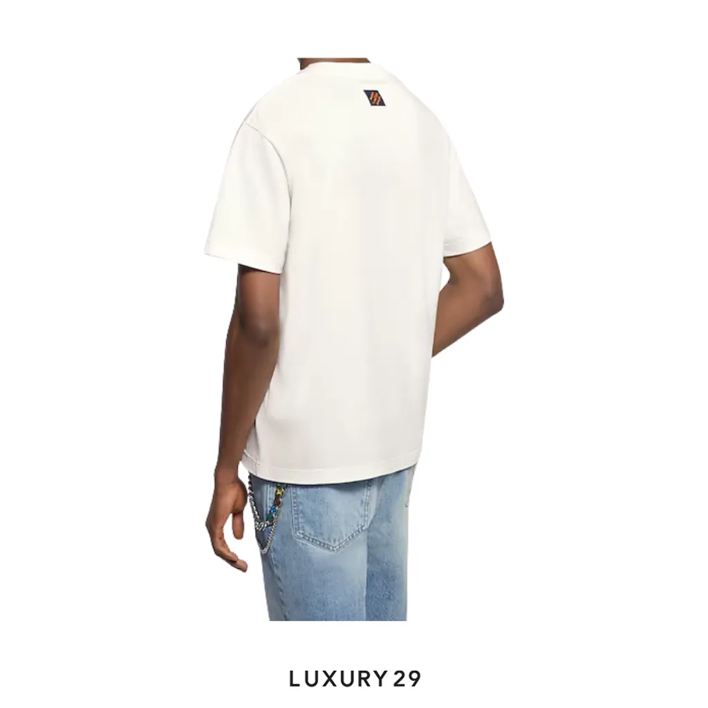 LOUIS VUITTON LV Monogram Flower 3D Gradient Print T-Shirt Milk White(S, White)