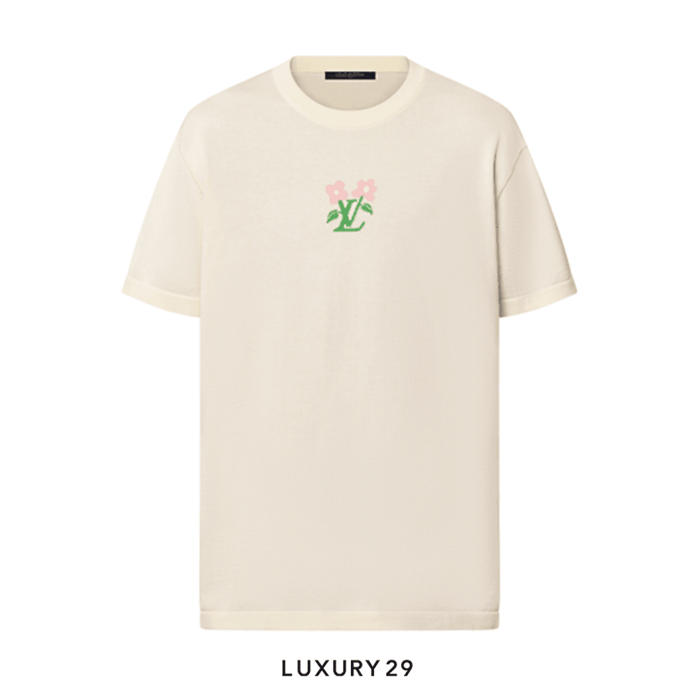 Louis Vuitton LV Short-Sleeved Cotton Knitted Crewneck(M, White)