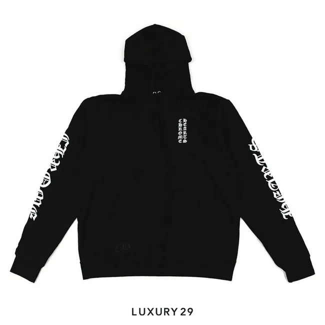 Chrome Hearts Eyechart Logo Hoodie Black/White