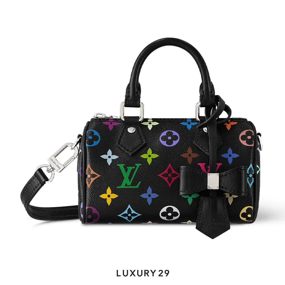 LV x TM Nano Speedy Multicolore Noir(Small, Black)