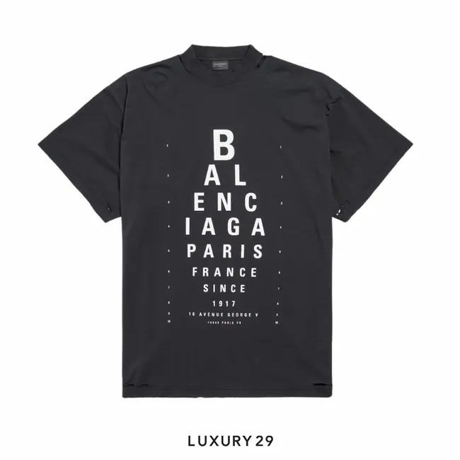 Balenciaga Women's Optical T-shirt Oversized in Black/white