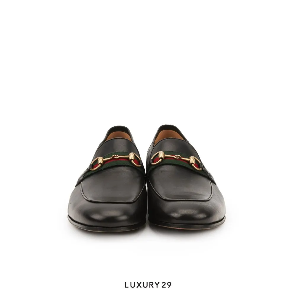 Gucci Women's Loafer With Web In Black Leather(47, Black)