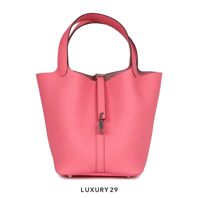 Hermes Picotin Lock 22 bag Rose Azalee Palladium Hardware
