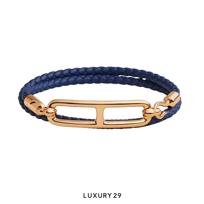 Hermes Roulis Double Tour bracelet bleu saphir