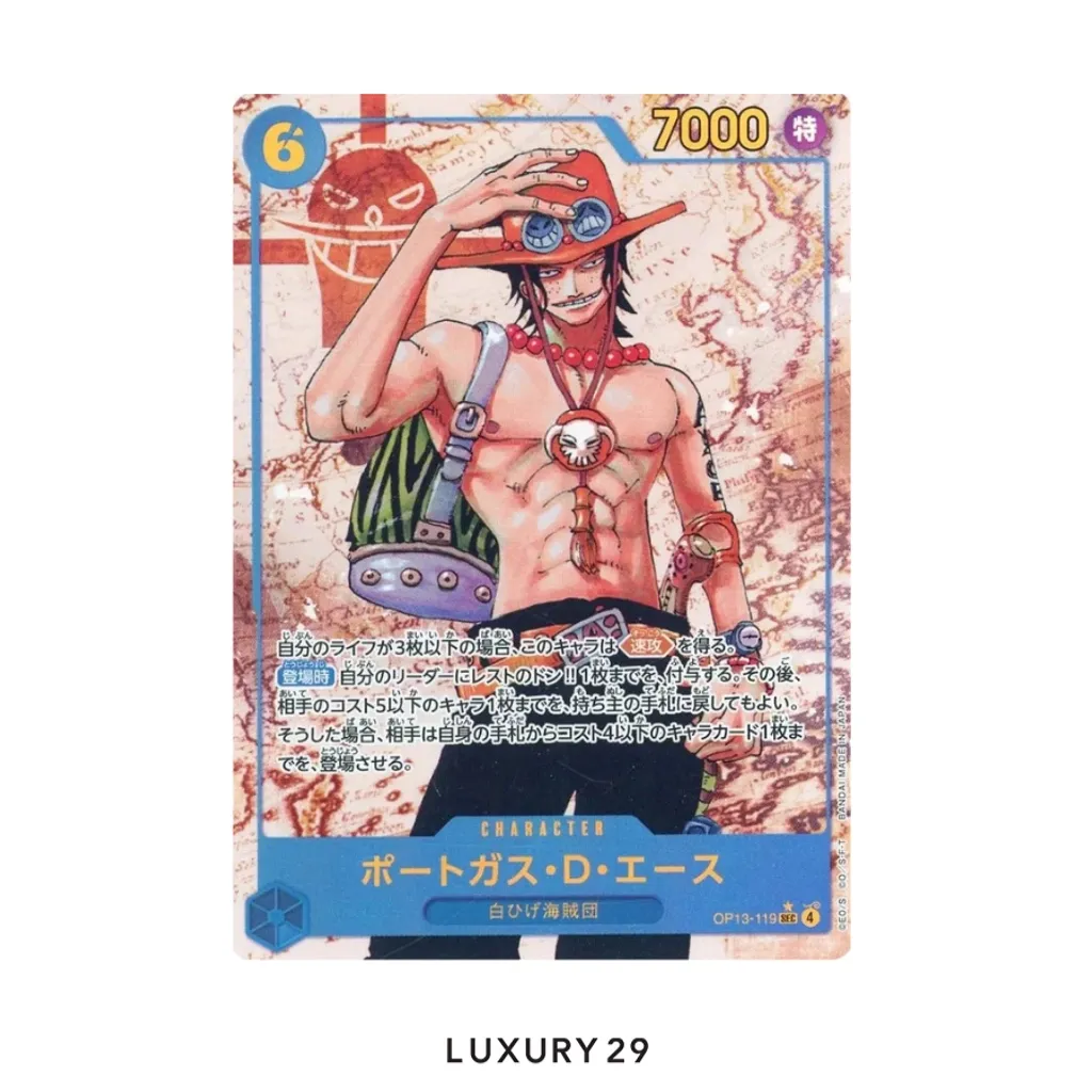 One Piece Portgas.D.Ace SEC-P [OP13-119] JP PSA10(Free Size, Multicolour)