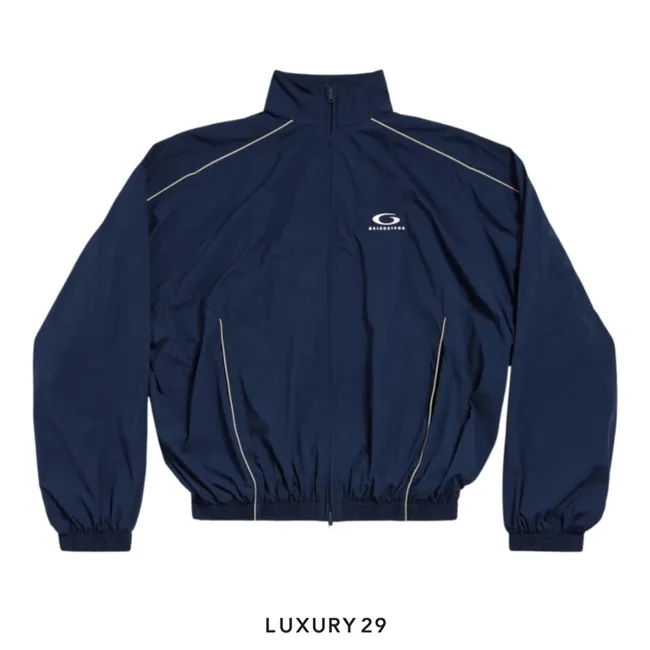 Balenciaga Large Tracksuit Jacket Nylon Navy Blue