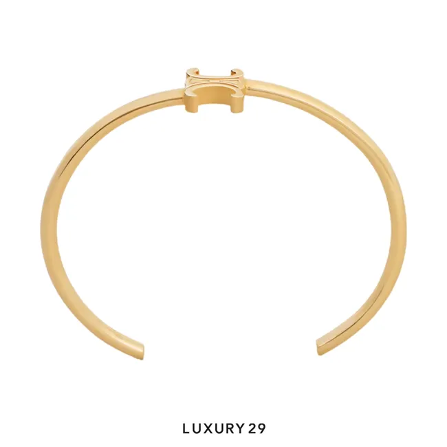 Celine Asymmetrical Triomphe Bracelet Gold