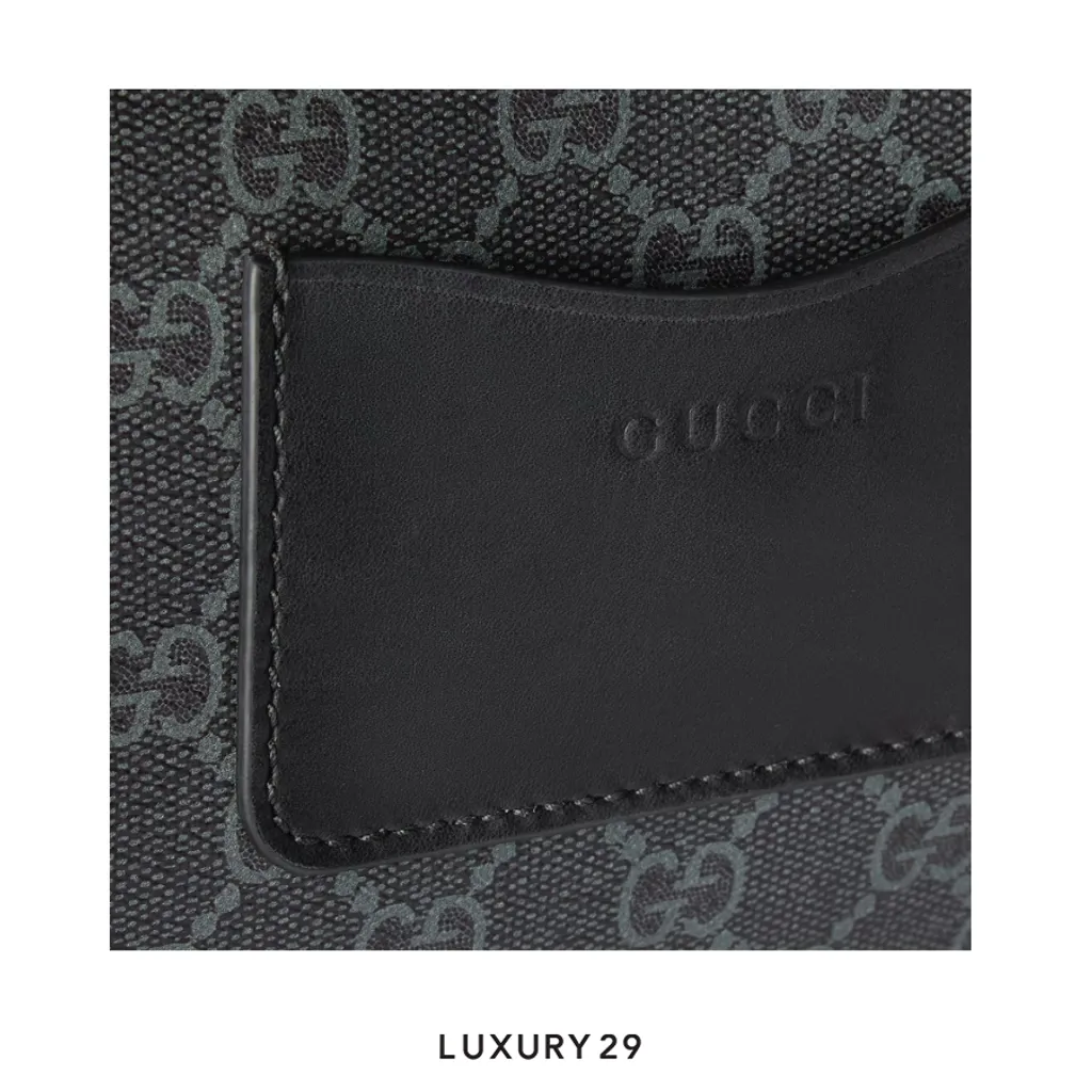 Gucci GG Emblem small crossbody bag Black new GG Monogram coated fabric(Small, Black)