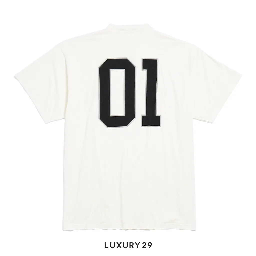 Balenciaga Men's Basketball Series - Oversized T-shirt in Off White(S, White)