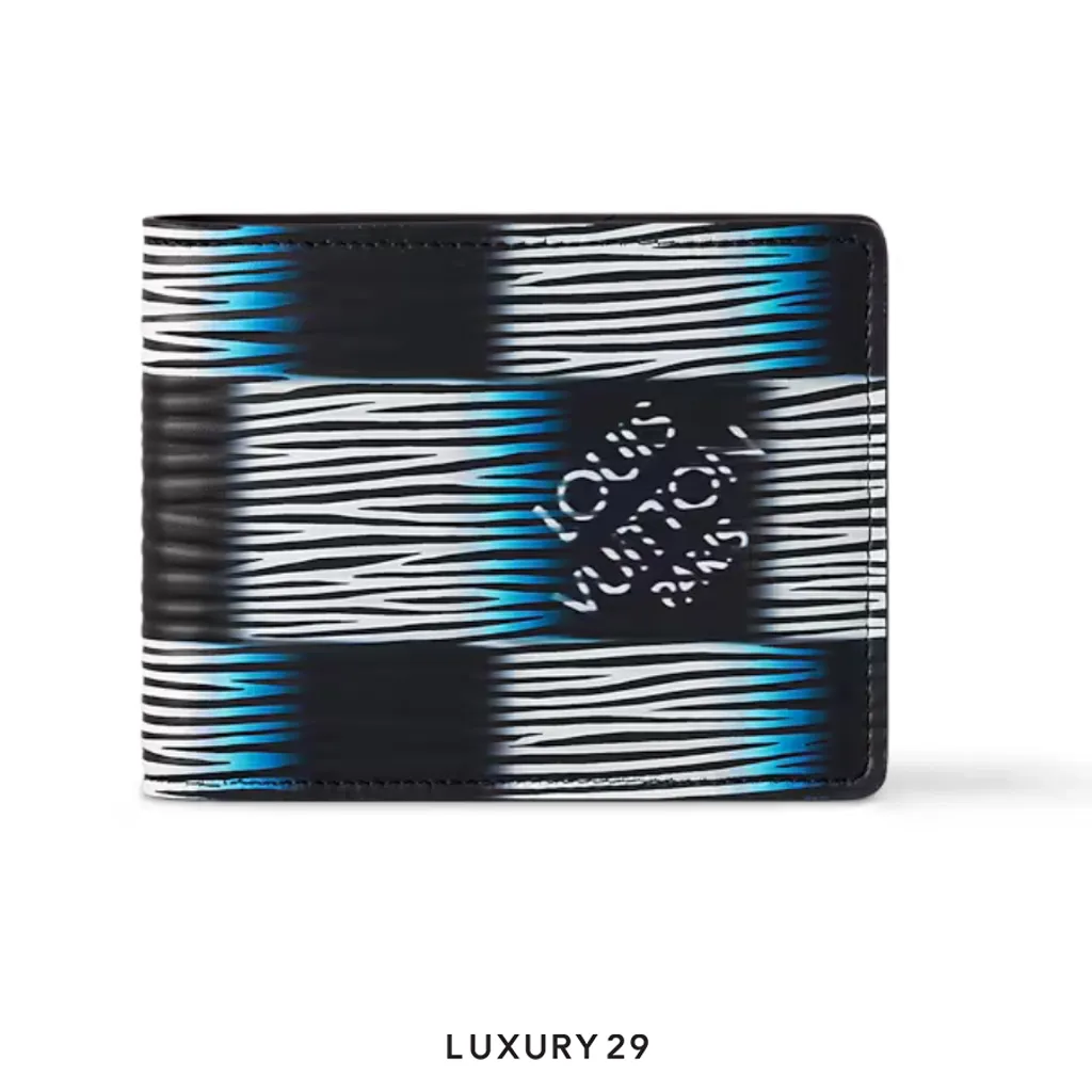 Louis Vuitton LV Slender Leather Wallet Men's Dark Blue Moon(Small, Black)