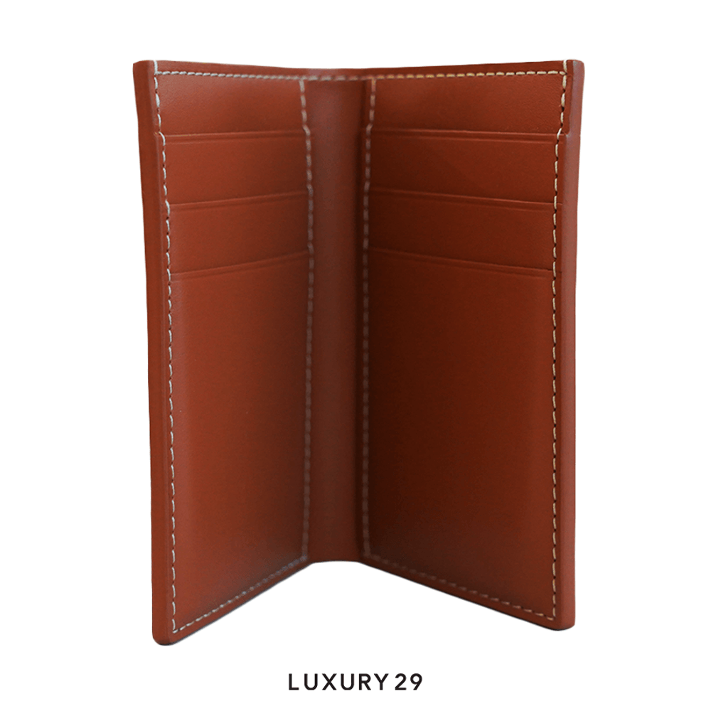 Goyard Saint-Pierre Card Wallet Black & Tan Hand-Painted Heart Orange(Small, Brown)