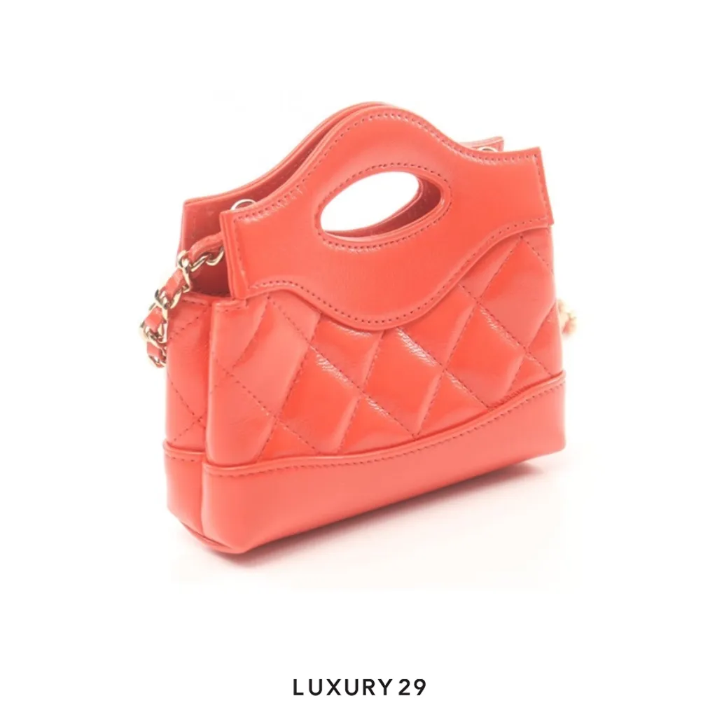 Chanel Chain Clutch Micro Shoulder crossbody Bag AP3875 shiny lambskin(Micro, Orange)