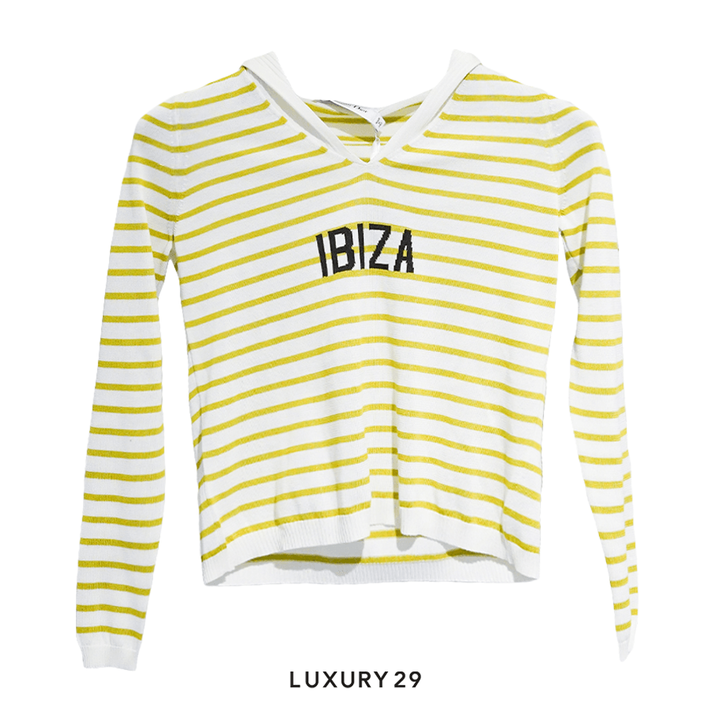 Dior IBIZA White Green cotton, silk Sweater(XS, Green)