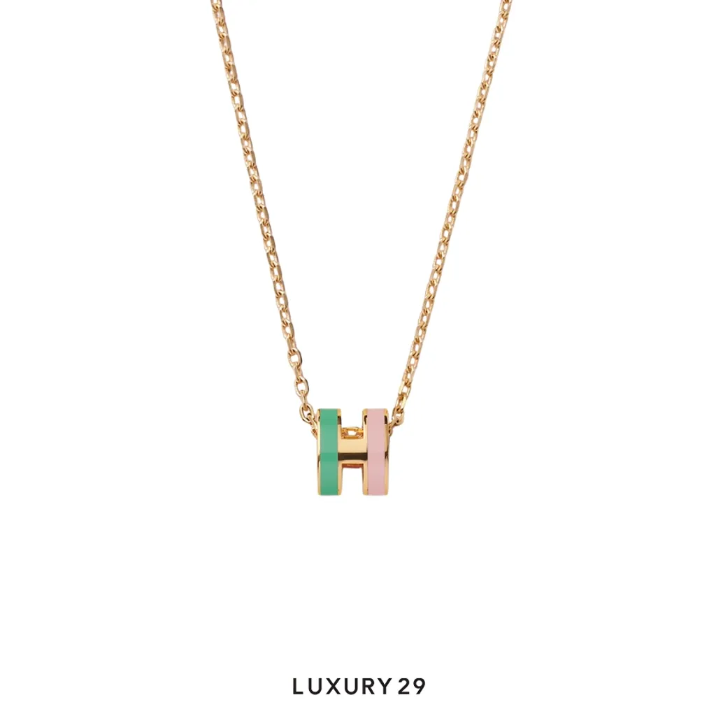 Hermes Mini Pop H Pendant Rocabar Plaque Gold Plated Malabar(Free Size, Multicolour)