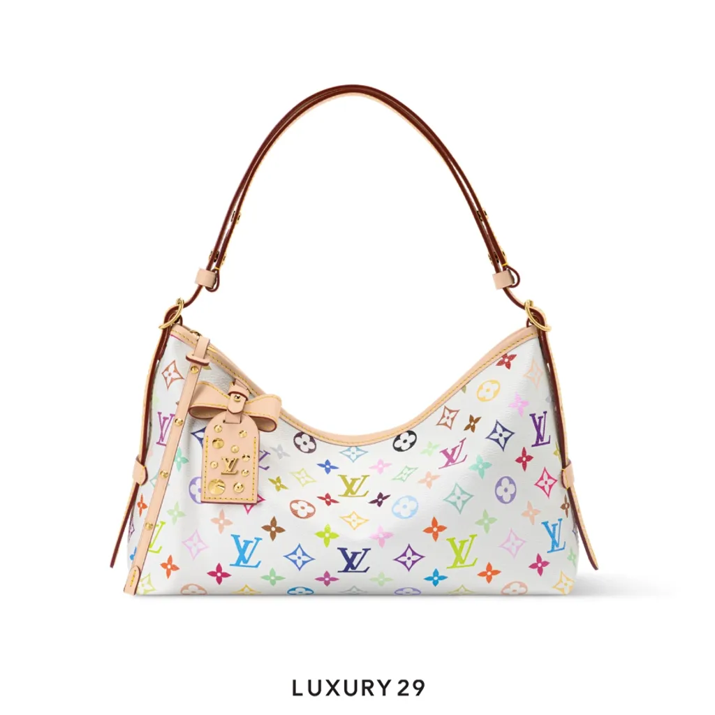 Louis Vuitton LV x TM Carryall East West Bag Trimmed with Cowhide Leather Multicolor/White(Medium, White)