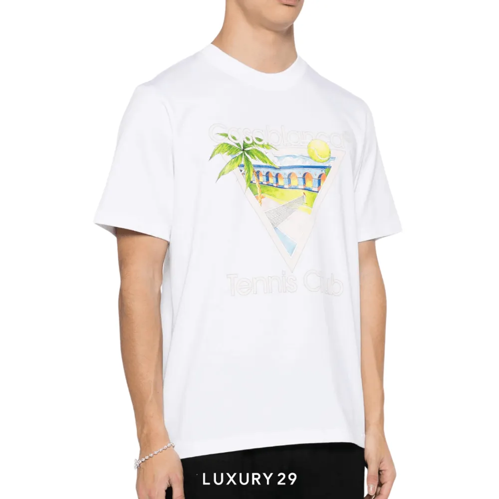 Casablanca Tennis Club Icon T-Shirt white(L, White)