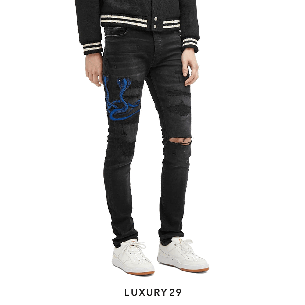 AMIRI CNY SNAKE ARCHIVAL JEANS(M, Black)