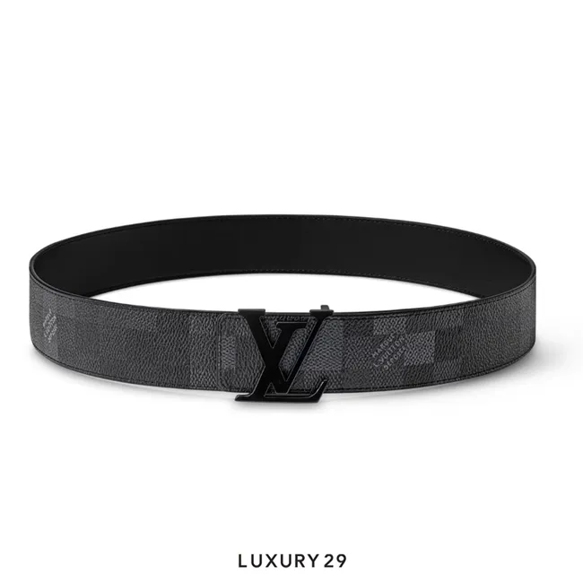 Louis Vuitton LV Initiales Damoflage belt 40mm reversible Black