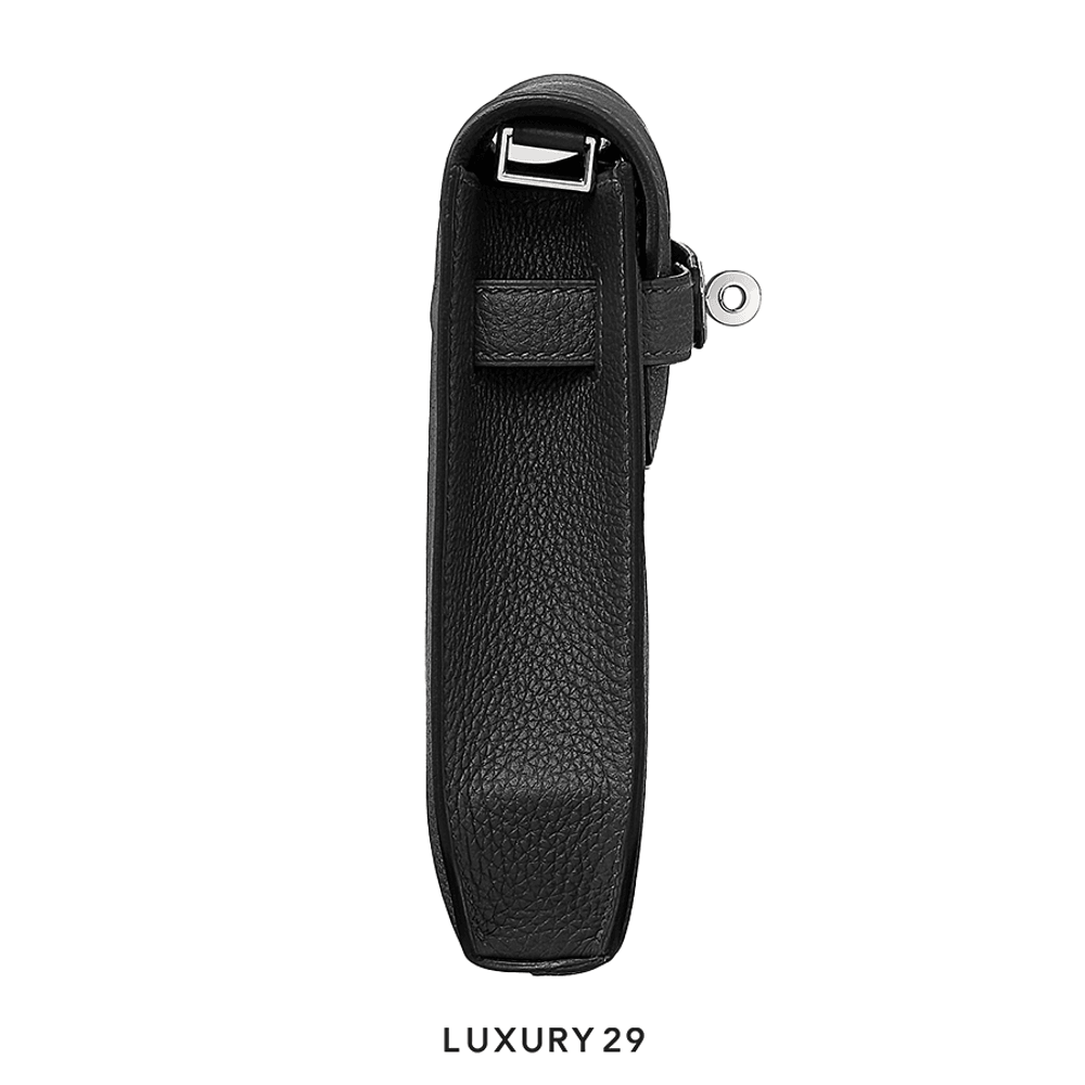 Hermes Kelly Depeches 25 Pouch(Small, Black)