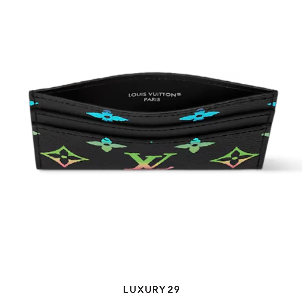 Louis Vuitton LV Double Card Holder Black in gradient Black(Small, Black)