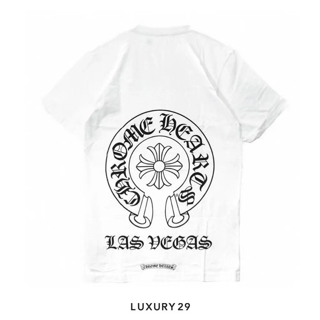 Chrome Hearts Las Vegas HorseShoe Logo Pocket T-Shirt White(XL, White)