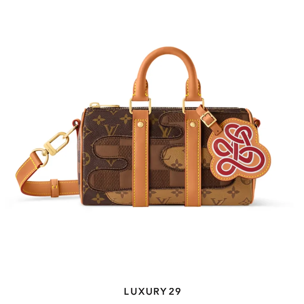 Louis Vuitton LV Keepall Bandouliere 25 Bag Monogram Landscape Canvas Brown(Small, Brown)