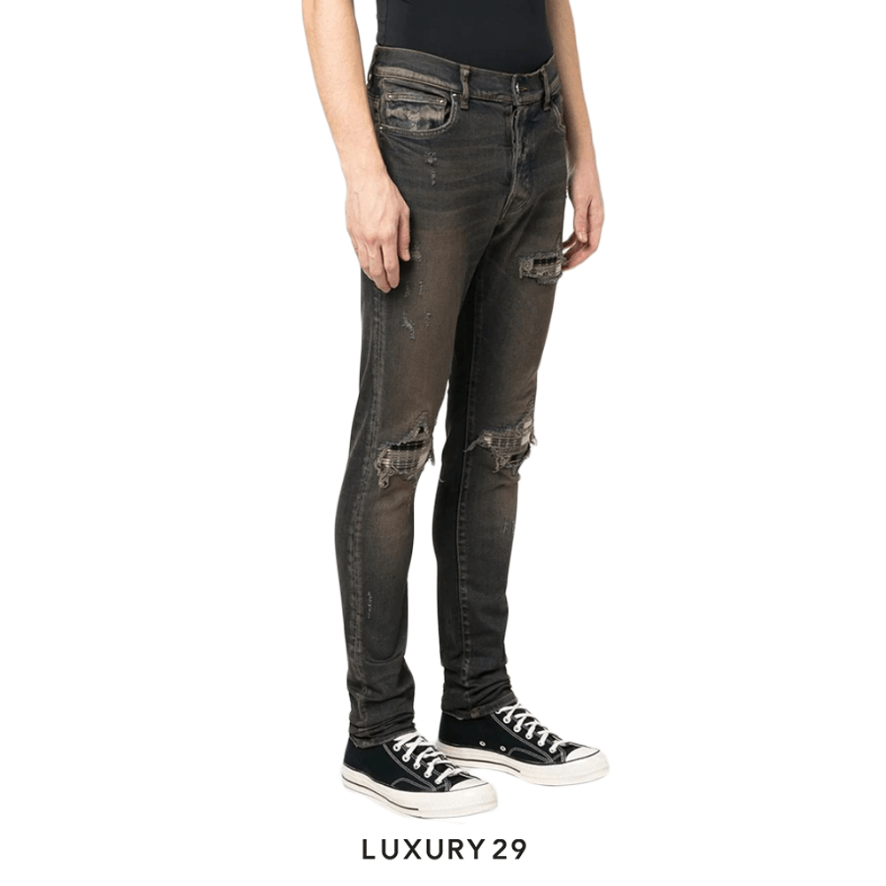 AMIRI distressed-effect slim-fit jeans Dark Indigo(M, Blue)