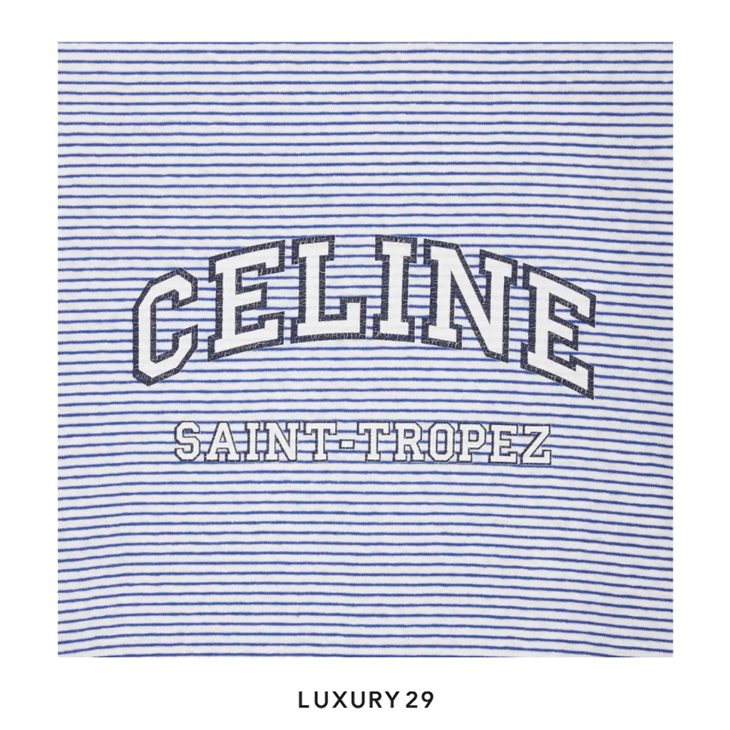 Celine 70s t-shirt in striped jersey Blue/White