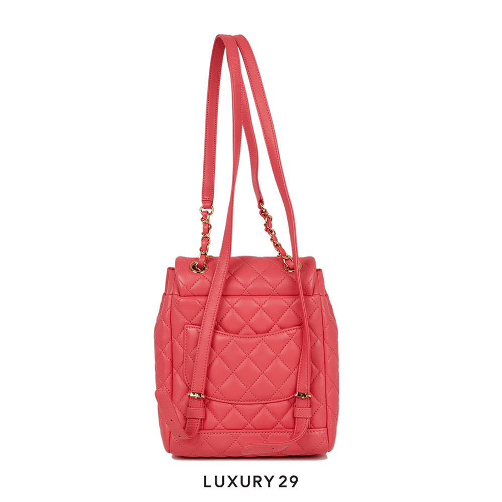 Chanel Mini Urban Spirit Backpack Rose Lambskin Gold Hardware(Small, Pink)