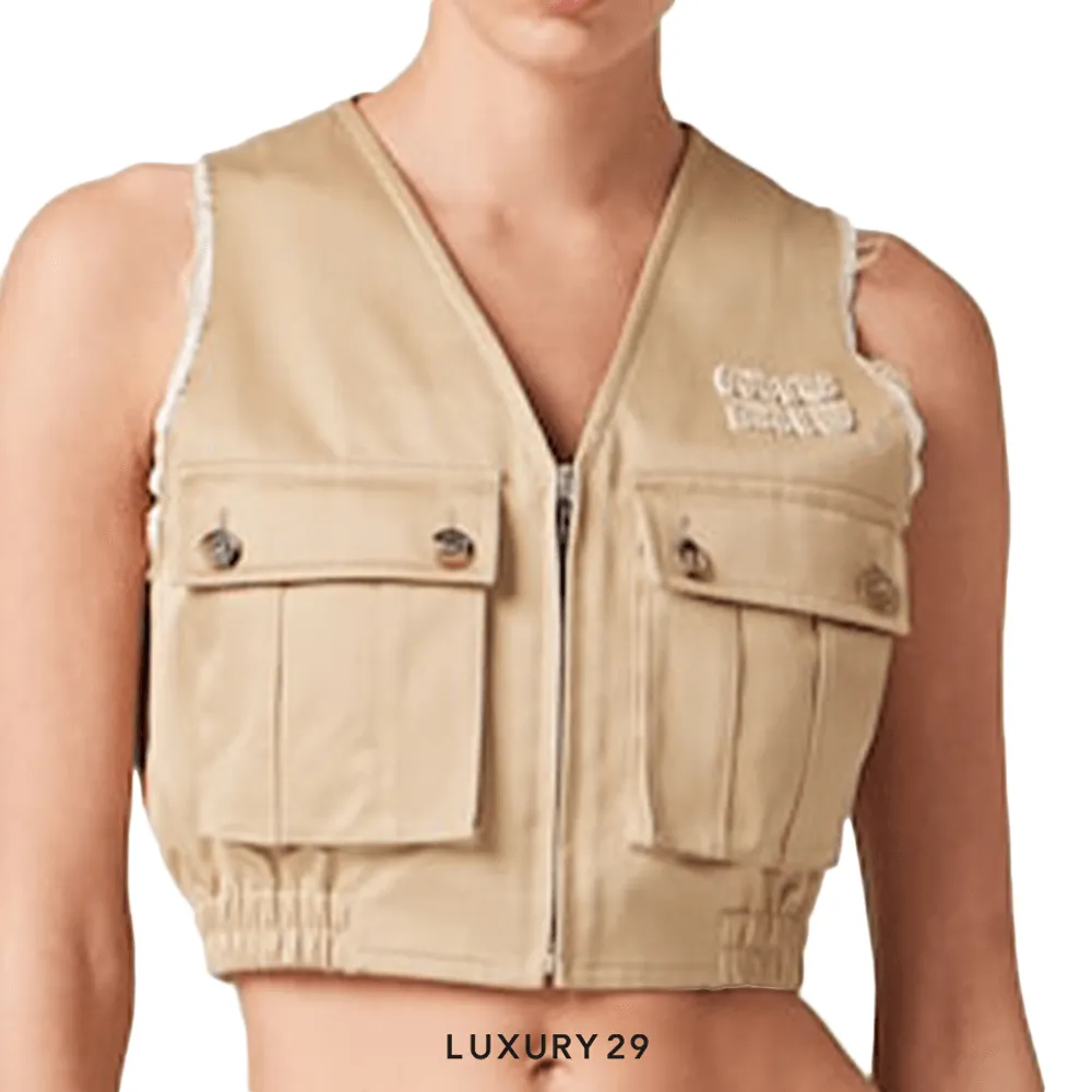 MIU MIU Chino vest Cord(2XS, Brown)