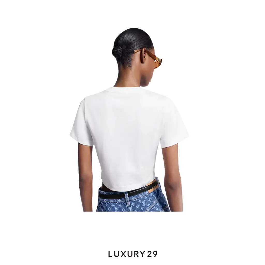 Louis Vuitton LV Cursive Signature Crop Top White(XS, White)