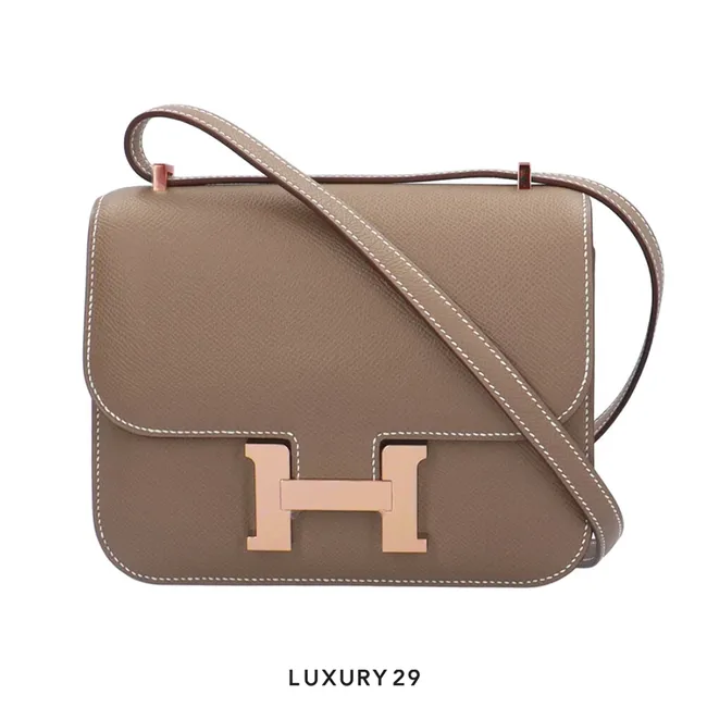 Hermes SAC Constance III Mini Miroir Veau Epsom 18 Gold Rose Gold Hardware
