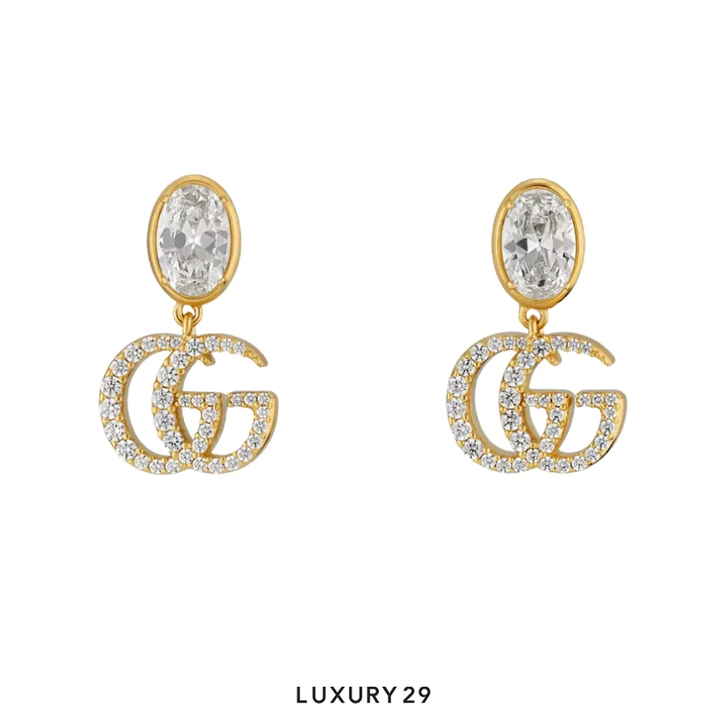 Gucci GG Marmont crystal earrings Gold(Free Size, Gold)