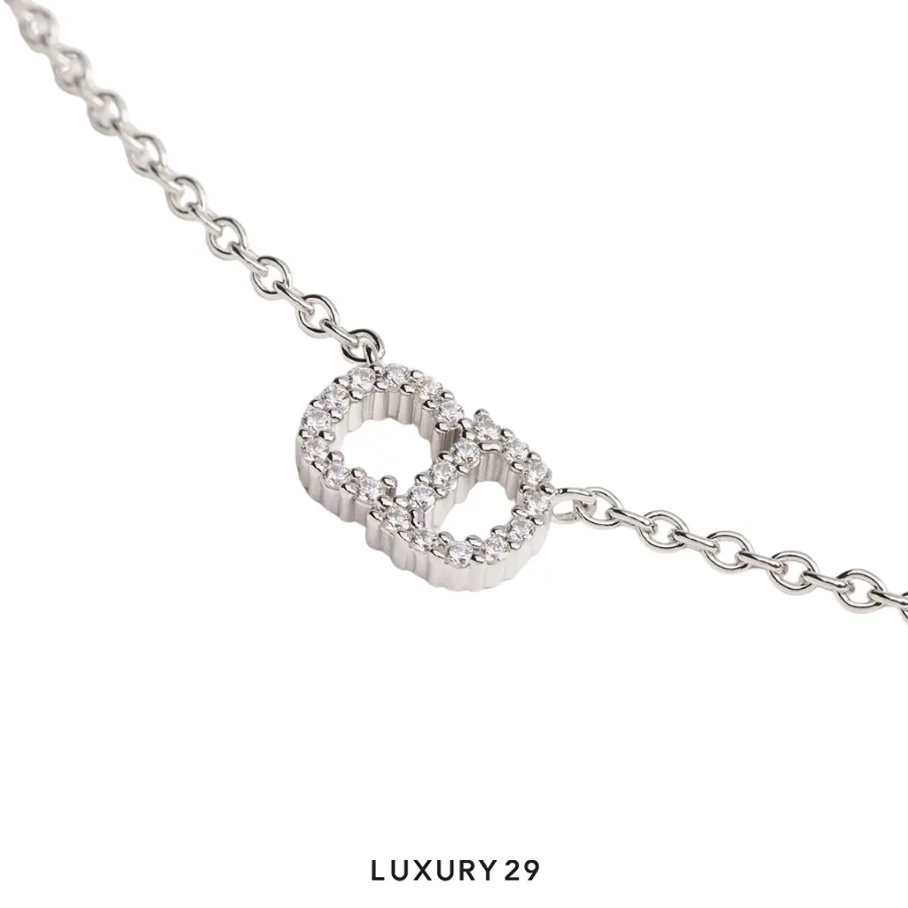 Dior Clair D Lune Necklace Silver-Finish Metal and Sparkling Crystals(Free Size, Silver)