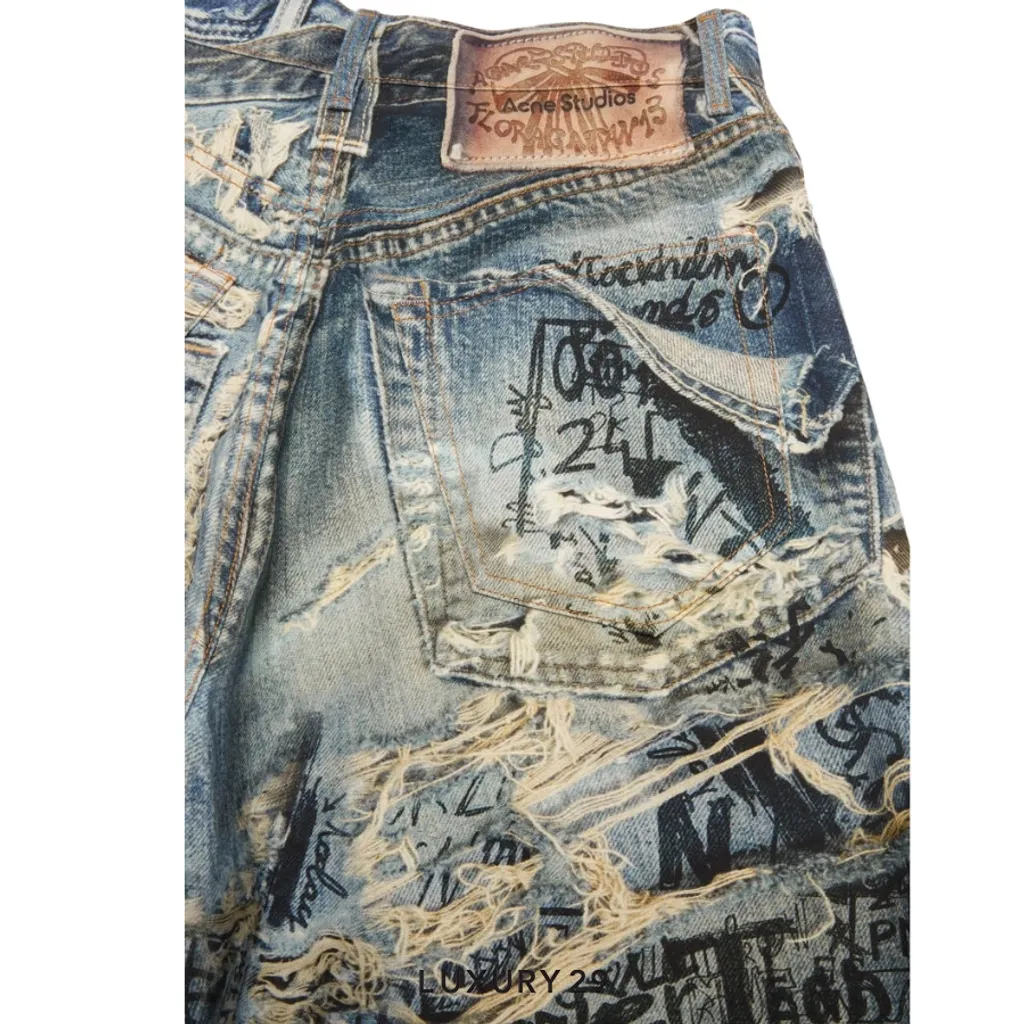 カルボナーラAcne studios super baggy fit Acne Studios Super baggy fit jeans - 2023F - Blue/beige