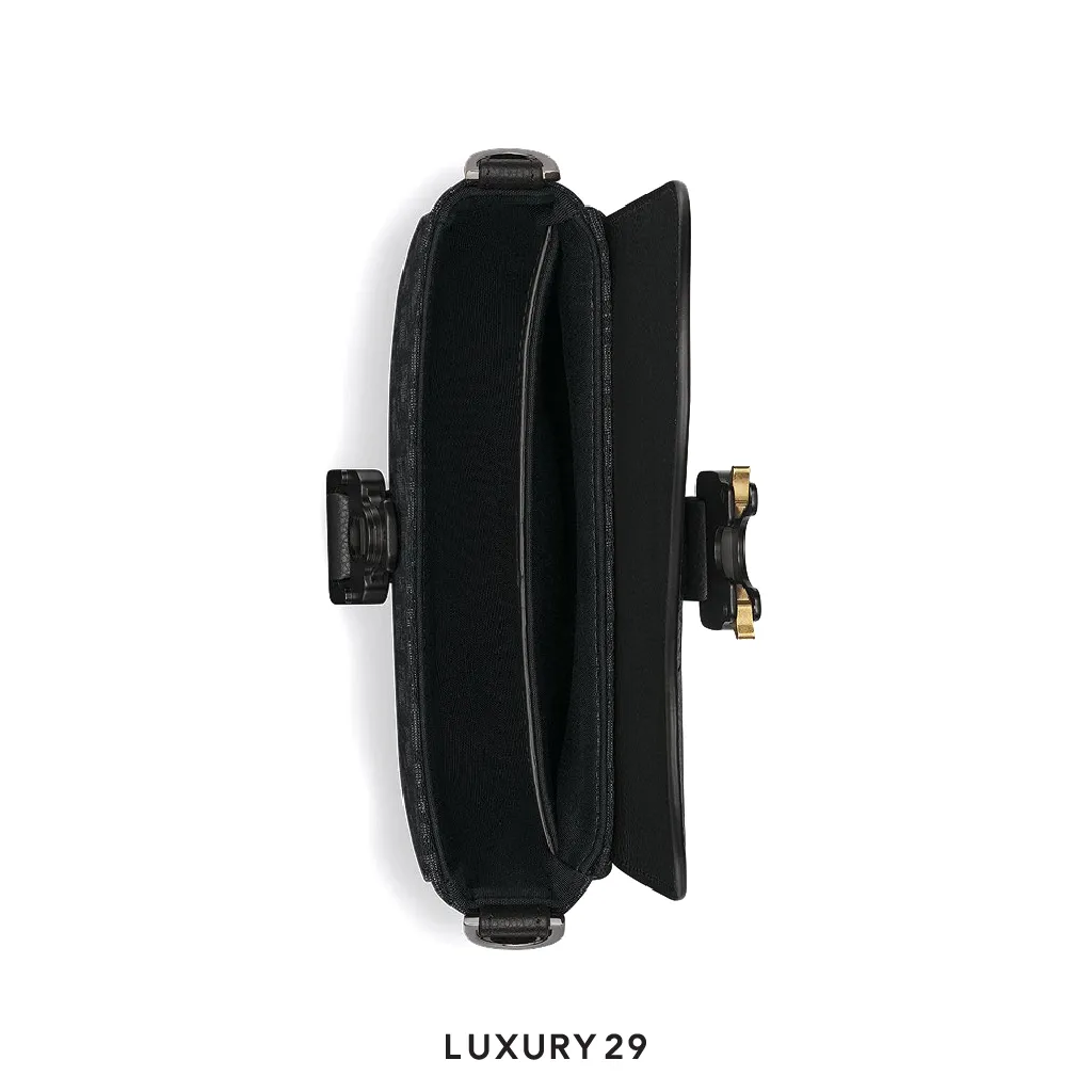 Dior Mini Saddle Messenger Bag with Flap Black(Mini, Black)