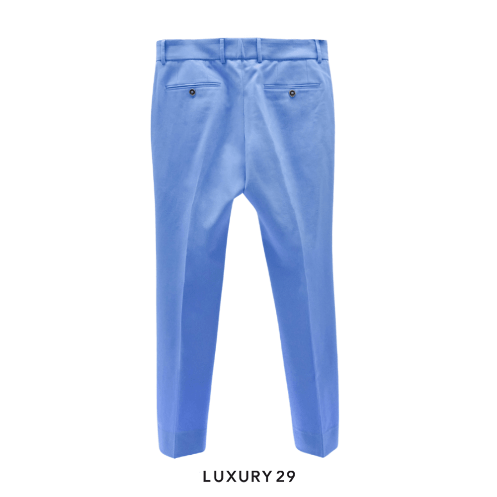 DOLCE & GABBANA Stretch Wool Pants In Azure(M, Blue)