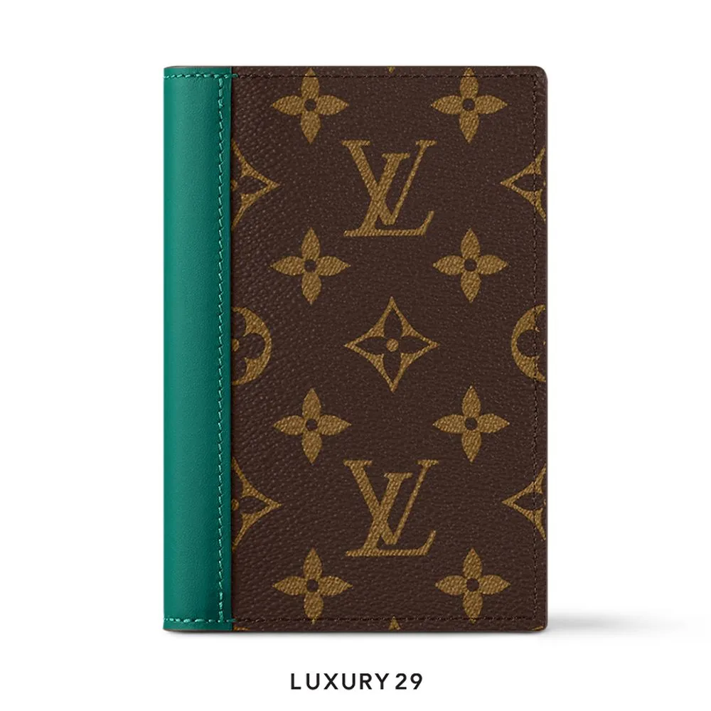 Louis Vuitton LV Passport Cover Monogram Macassar coated canvas Borneo Green(Small, Brown)