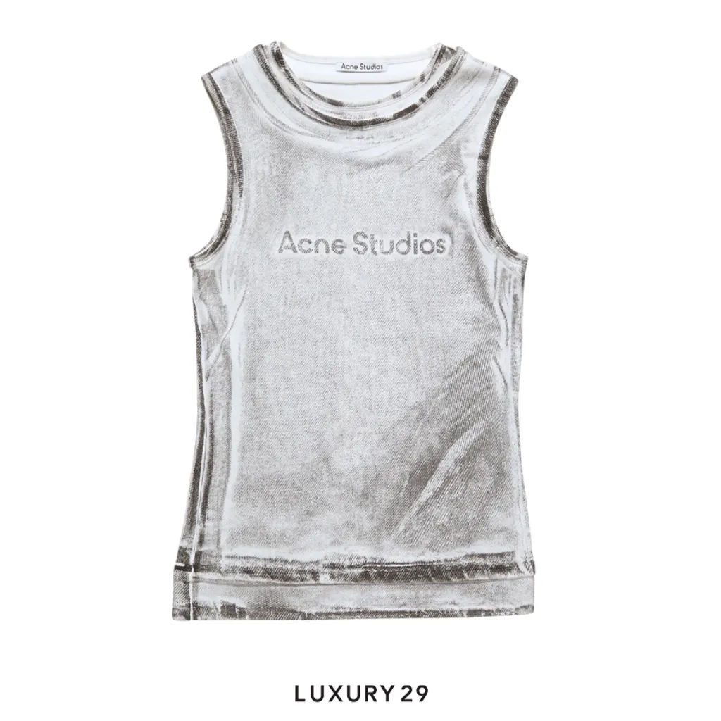 Acne Studios Layered logo tank top Black/White(M, Grey)