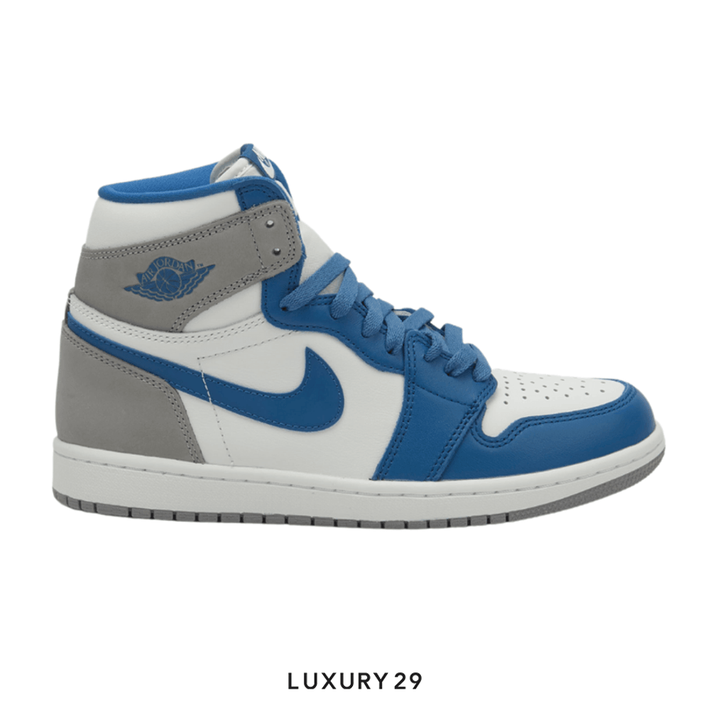 Nike Jordan 1 Retro High OG True Blue (GS)(M)(36.5, Blue)