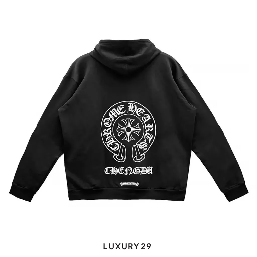 Chrome Hearts Chengdu Exclusive Horseshoe Zip Up Hoodie Black(L, Black)