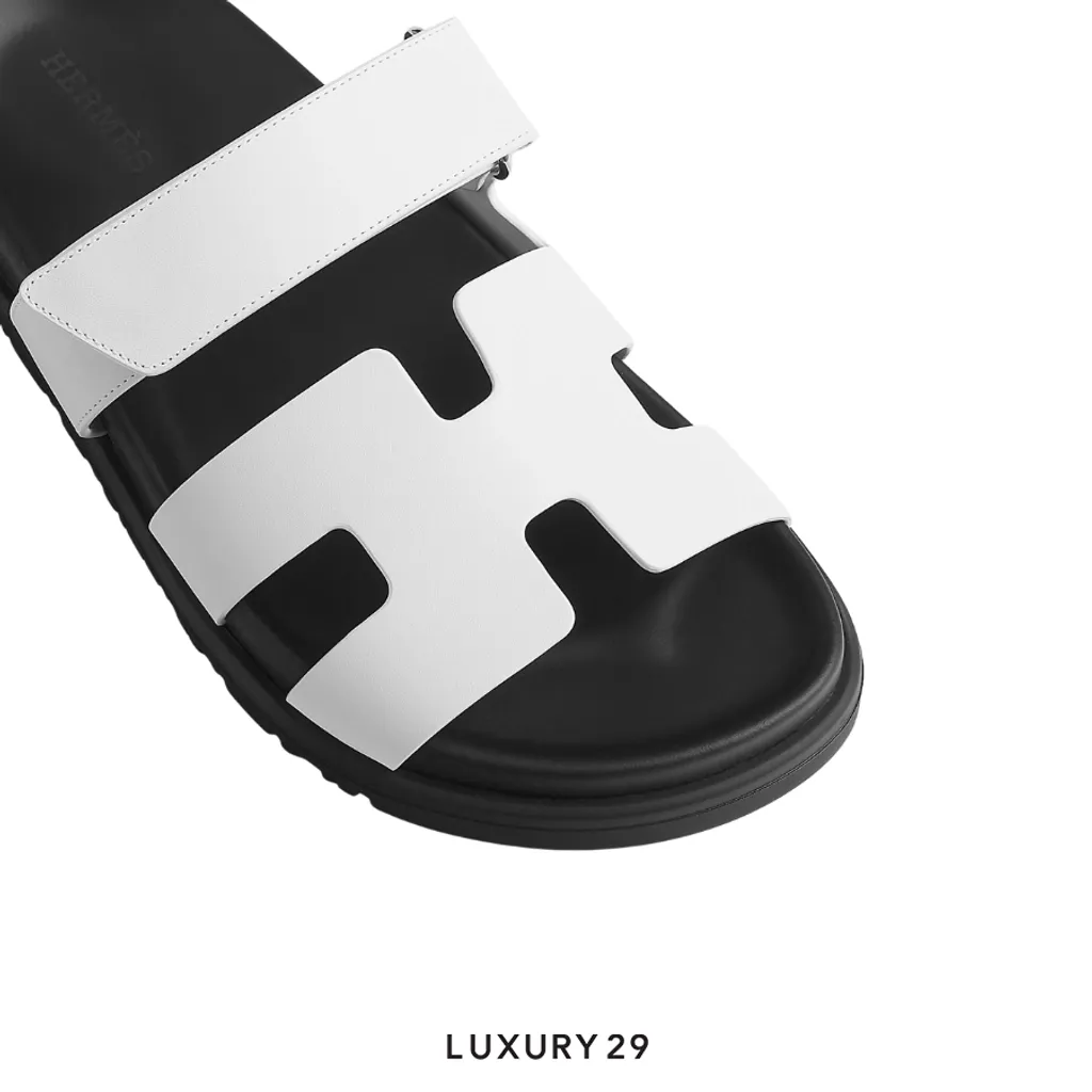 Hermes Chypre Sandals blanc(39, White)